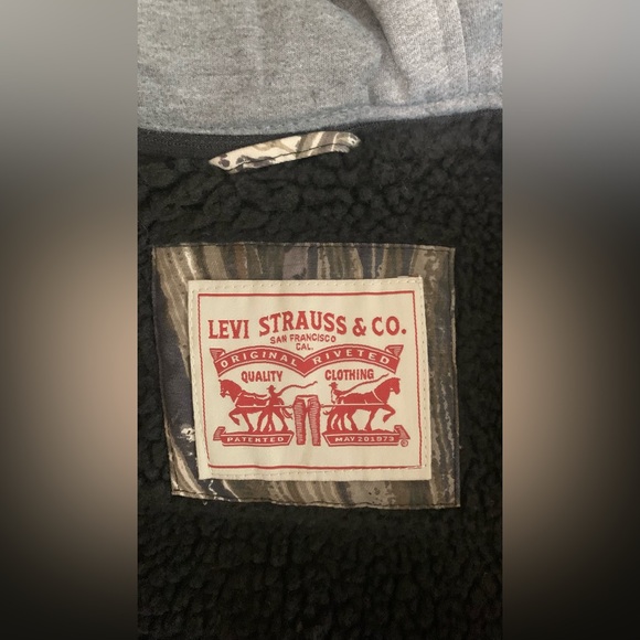 Levis Mens Sherpa Lined Real Tree Removable Hood Trucker Jacket NEW Sizes XL-XXL - Picture 7 of 12